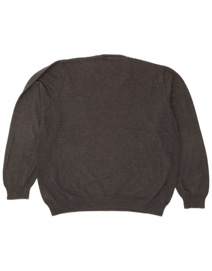 Marks & Spencer Herre Regular Fit V-hals sweater XL Grå Bomuld