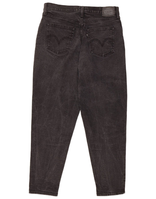 Levi's Dame Mom Jean Højtaljede tilspidsede jeans W32 L29 sort bomuld