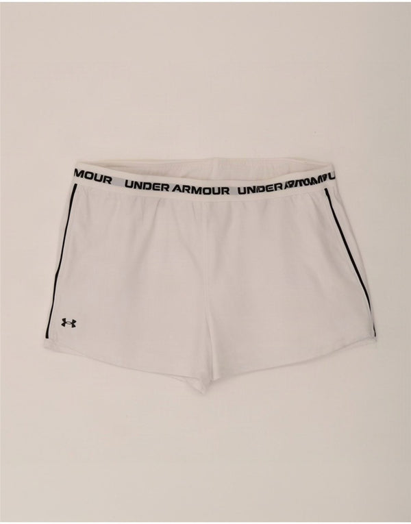 Under Armour Graphic Sports Shorts til kvinder UK 20 2XL Hvid Polyester