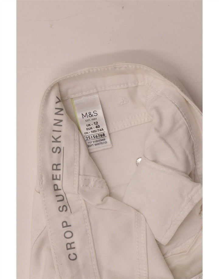 Marks & Spencer Womens Cropped Jeans UK 12 Medium W30 L21 White