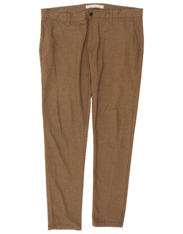 Zara Herre Slim Chino Bukser EU 44 Large W34 L30 Beige