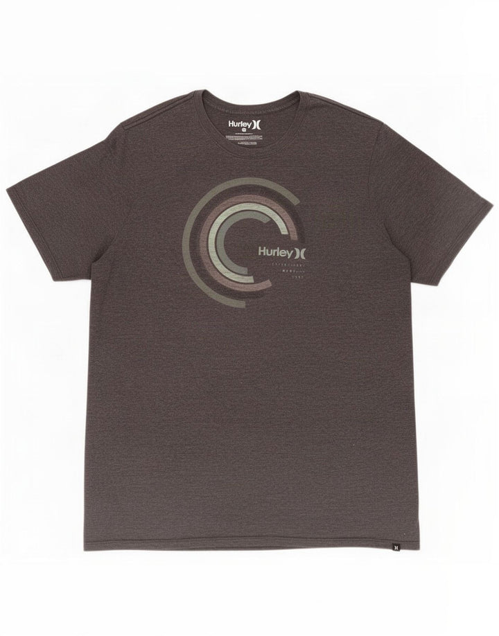 Hurley Herre Grafisk T-Shirt Top 2XL Grå Bomuld
