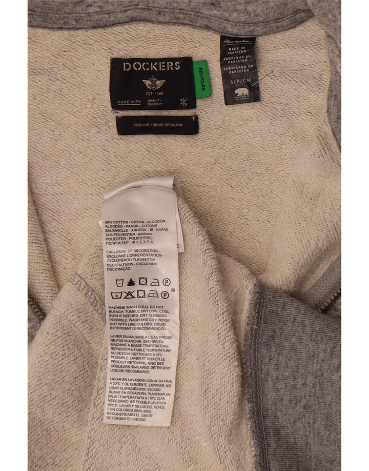 Dockers Herre Regular Zip Hoodie Sweater Small Grå Flecked Bomuld