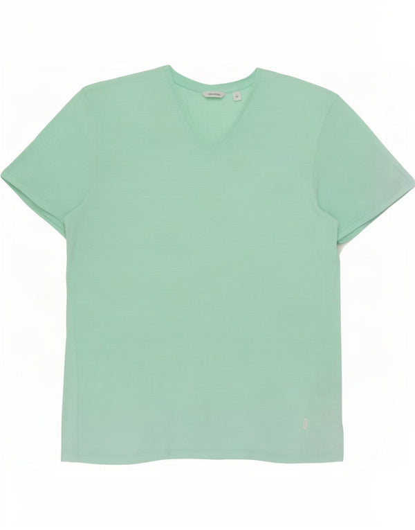 Calvin Klein T-shirt top til kvinder Stor turkis nålestribet bomuld