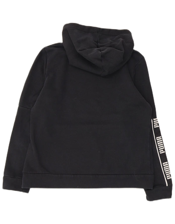 Puma Grafisk hættetrøje til kvinder UK 14 Stor sort bomuld