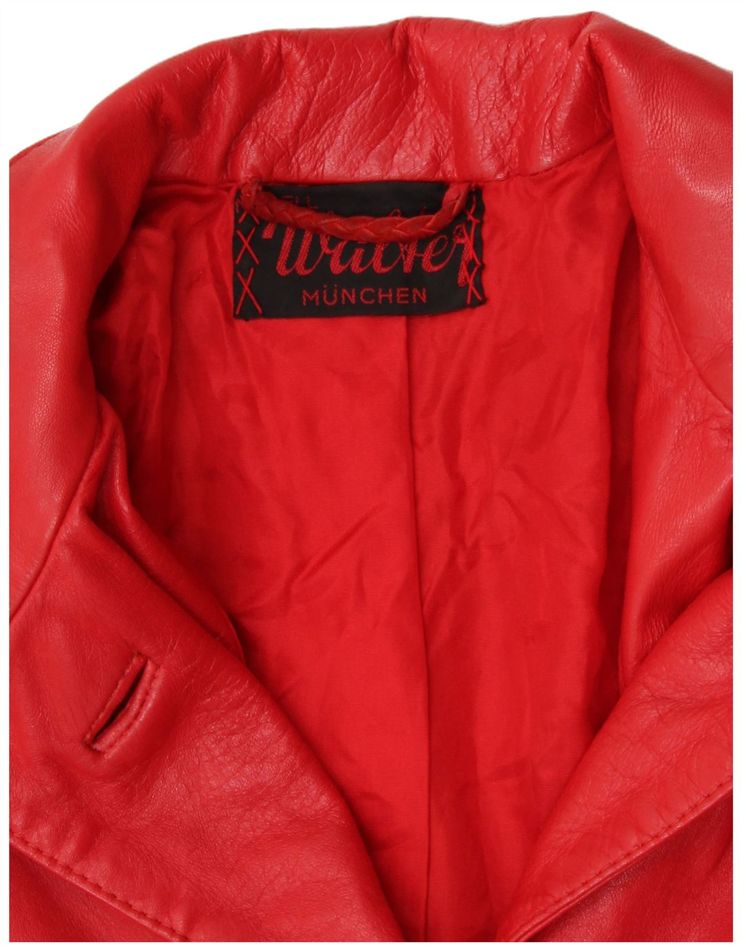 VINTAGE Dame Læderfrakke UK 16 Large Red