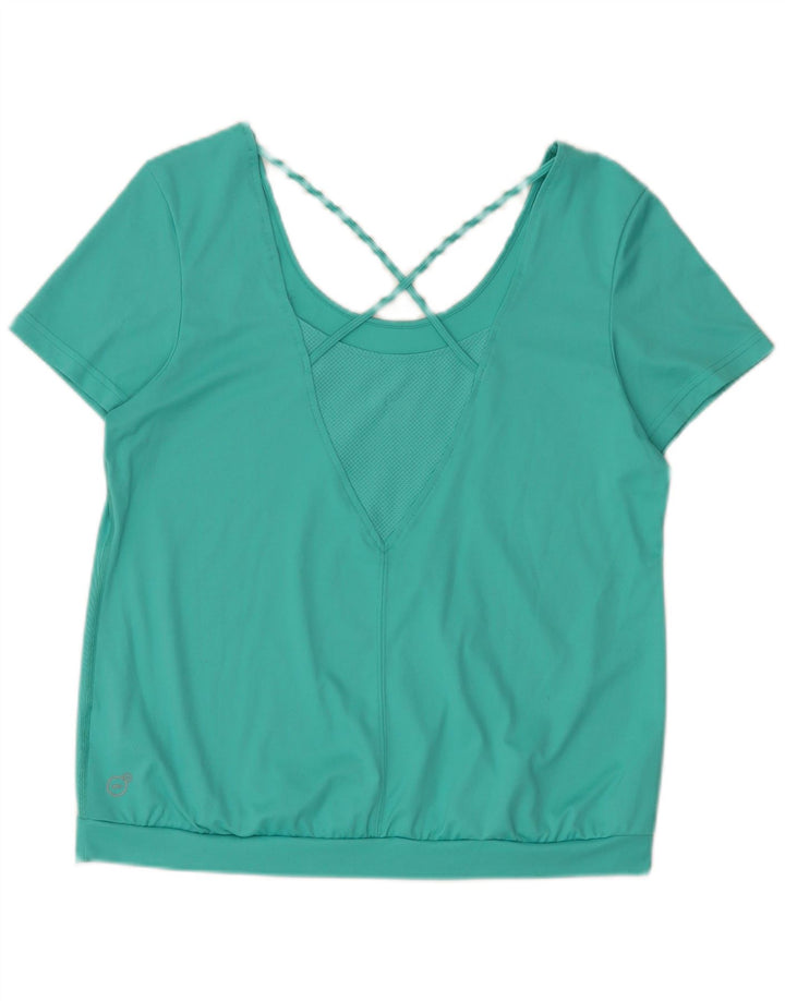 Puma T-shirt top UK 16 Stor turkis geometrisk polyester
