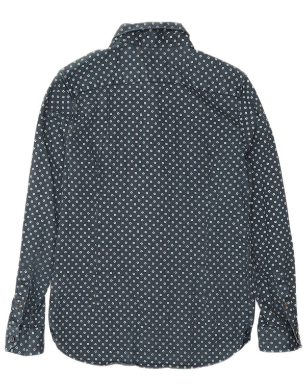 Ted Baker herreskjorte str. 3 Medium marineblå blomsterbomuld