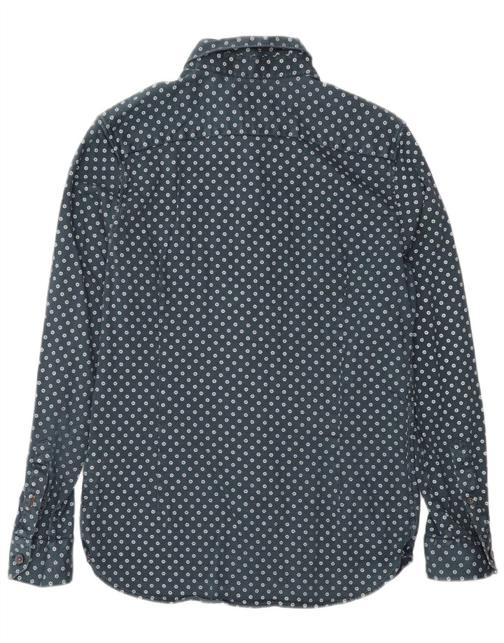 Ted Baker herreskjorte str. 3 Medium marineblå blomsterbomuld