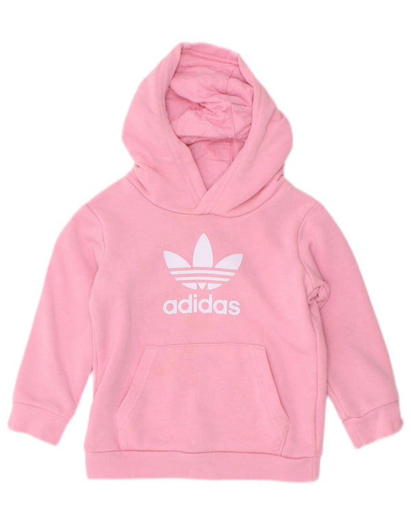 Adidas Baby Girls Grafisk Hoodie Jumper 12-18 Måneder Pink Bomuld