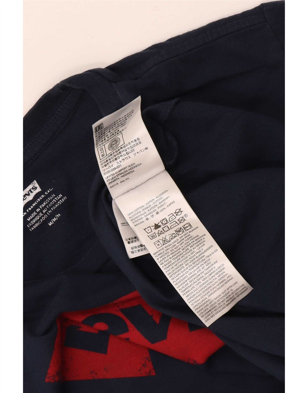 Levi's Herre grafisk T-shirt Top Medium Navyblå Bomuld