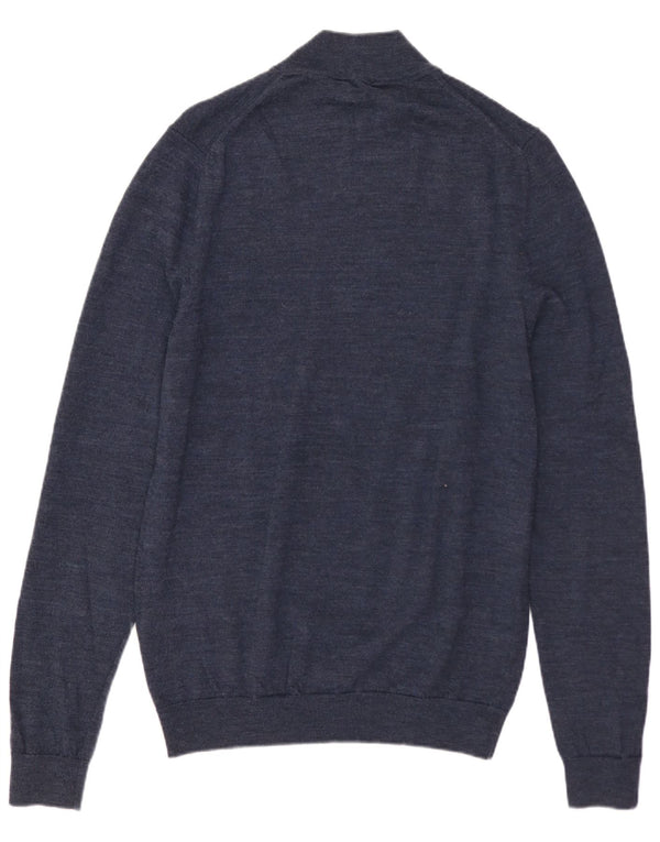 REISS Herre Turtle Neck Jumper Sweater Small Navy Blue Merino Wool