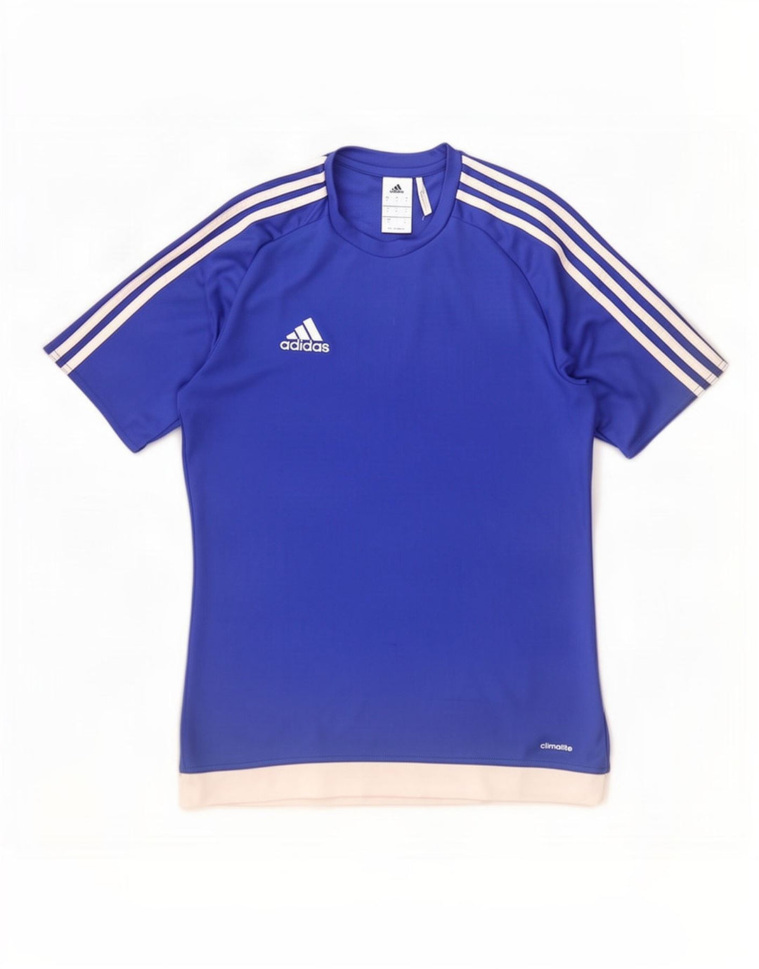 Adidas Herre Climalite T-Shirt Top Lille Blå Colourblock Polyester