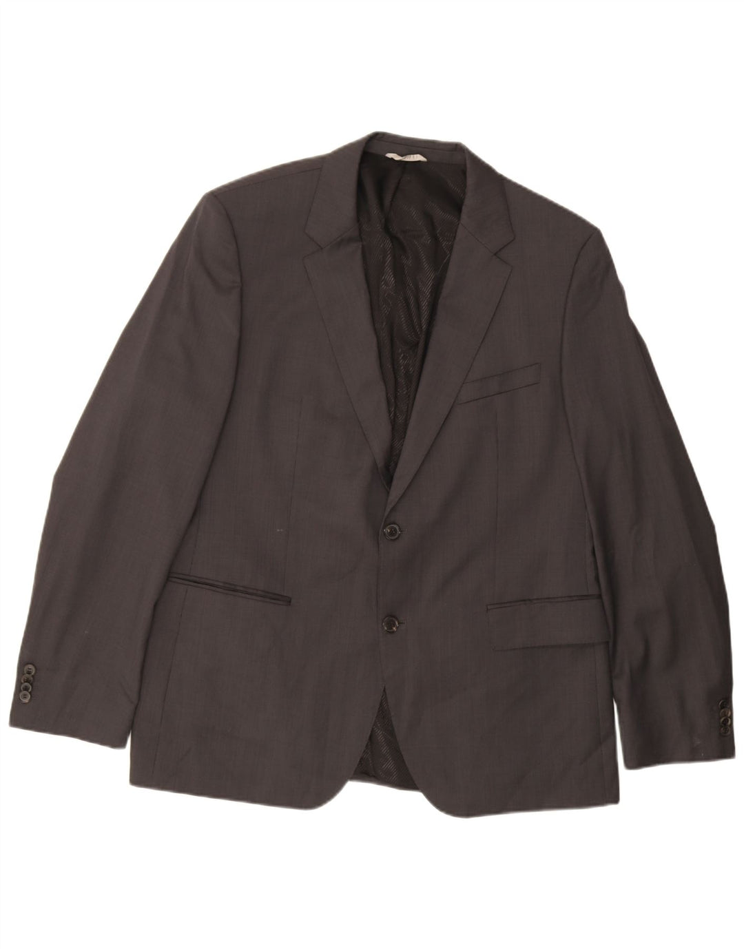 Hugo Boss Herre 2-knaps blazerjakke EU 56 3XL Grå Virgin Wool