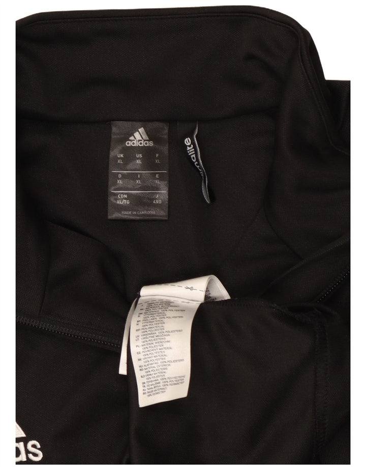 Adidas Herre Climalite Pullover med lynlås-hals Træningsdragt Top XL Sort Polyester