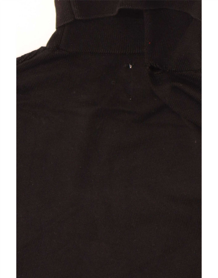 Zara Dame Rullehals Sweater UK 14 Medium Sort Bomuld