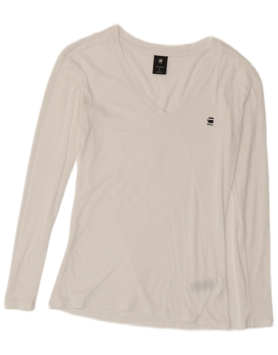 G-Star Dame Top Langærmet UK 10 Small White Bomuld