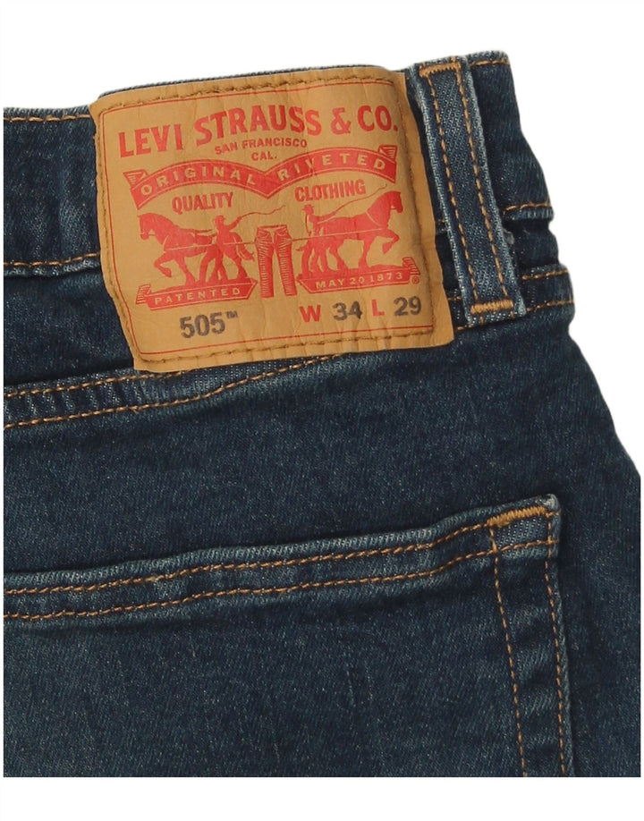 Levi's Herre 505 Straight Jeans W34 L29 Blå Bomuld