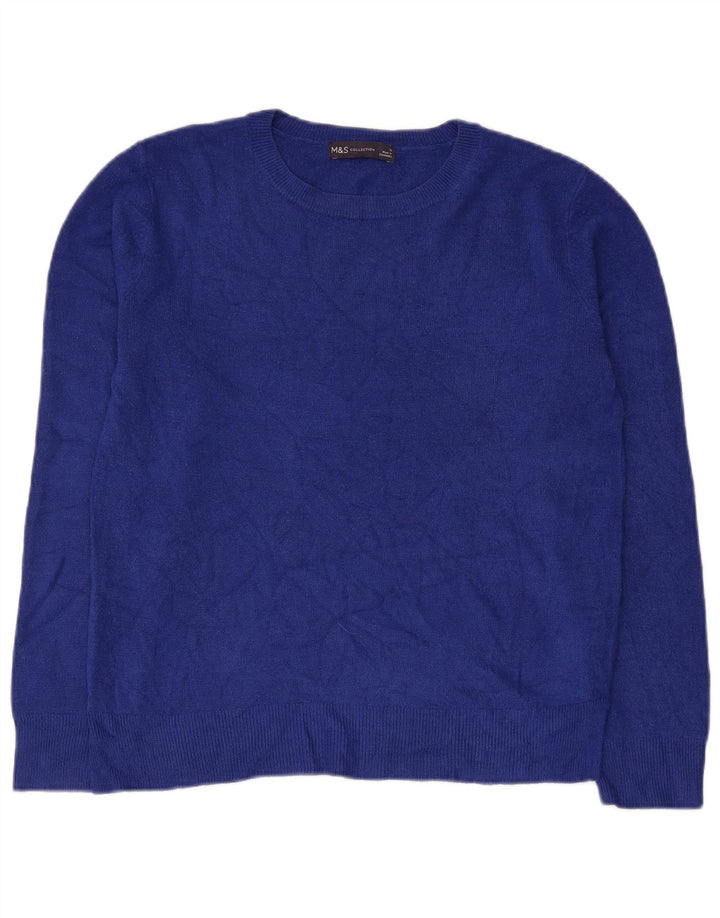 Marks & Spencer Dame Boat Neck Jumper Sweater UK 12 Medium Blue Acryl