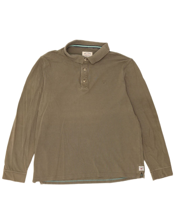 Fedt ansigt herre langærmet poloshirt XL Khaki Bomuld