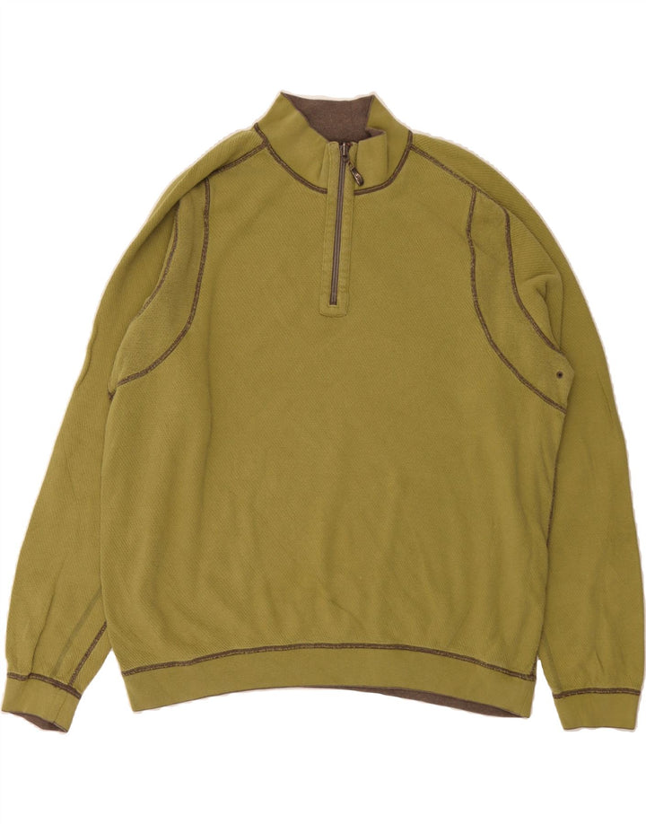 TOMMY BAHAMA Mens Zip Neck Reversible Sweatshirt Jumper XL Green Vintage Tommy Bahama and Second-Hand Tommy Bahama from Messina Hembry 