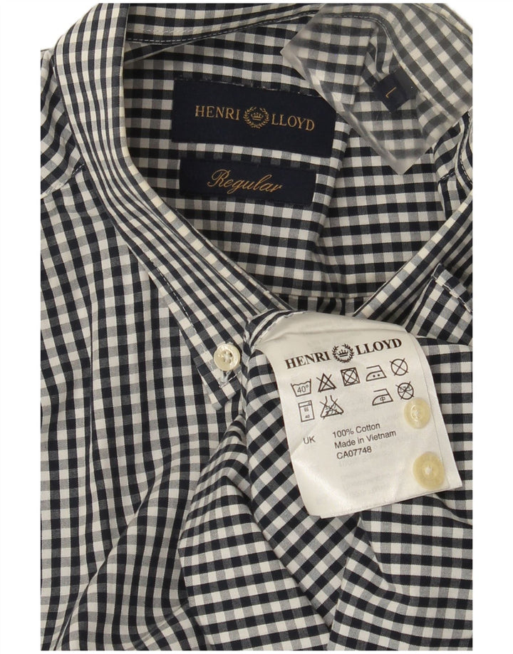Henri Lloyd Herre Regular Fit skjorte Stor sort Gingham Bomuld
