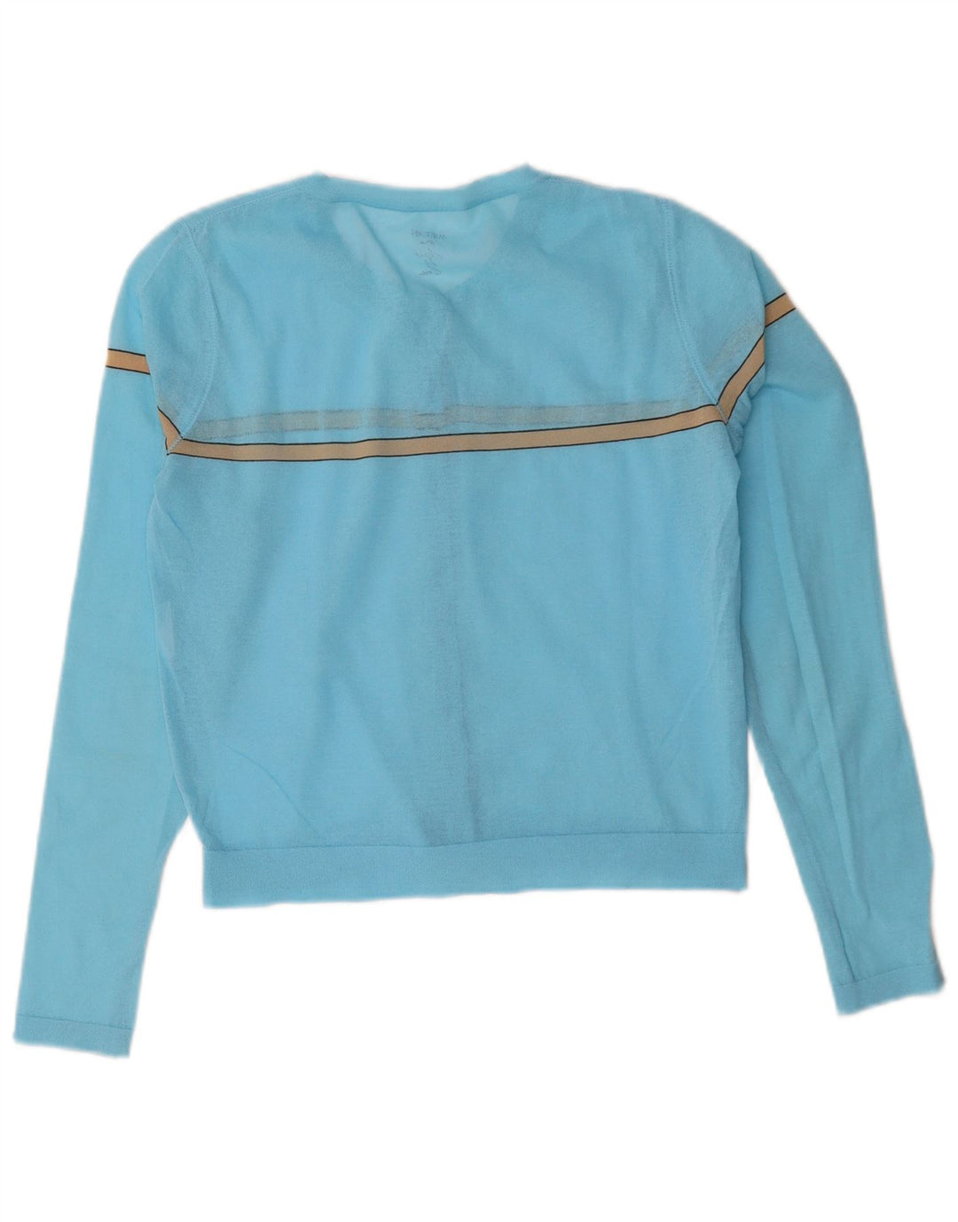 Marccain Womens Crop Cardigan Sweater UK 14 Mellem blå stribet