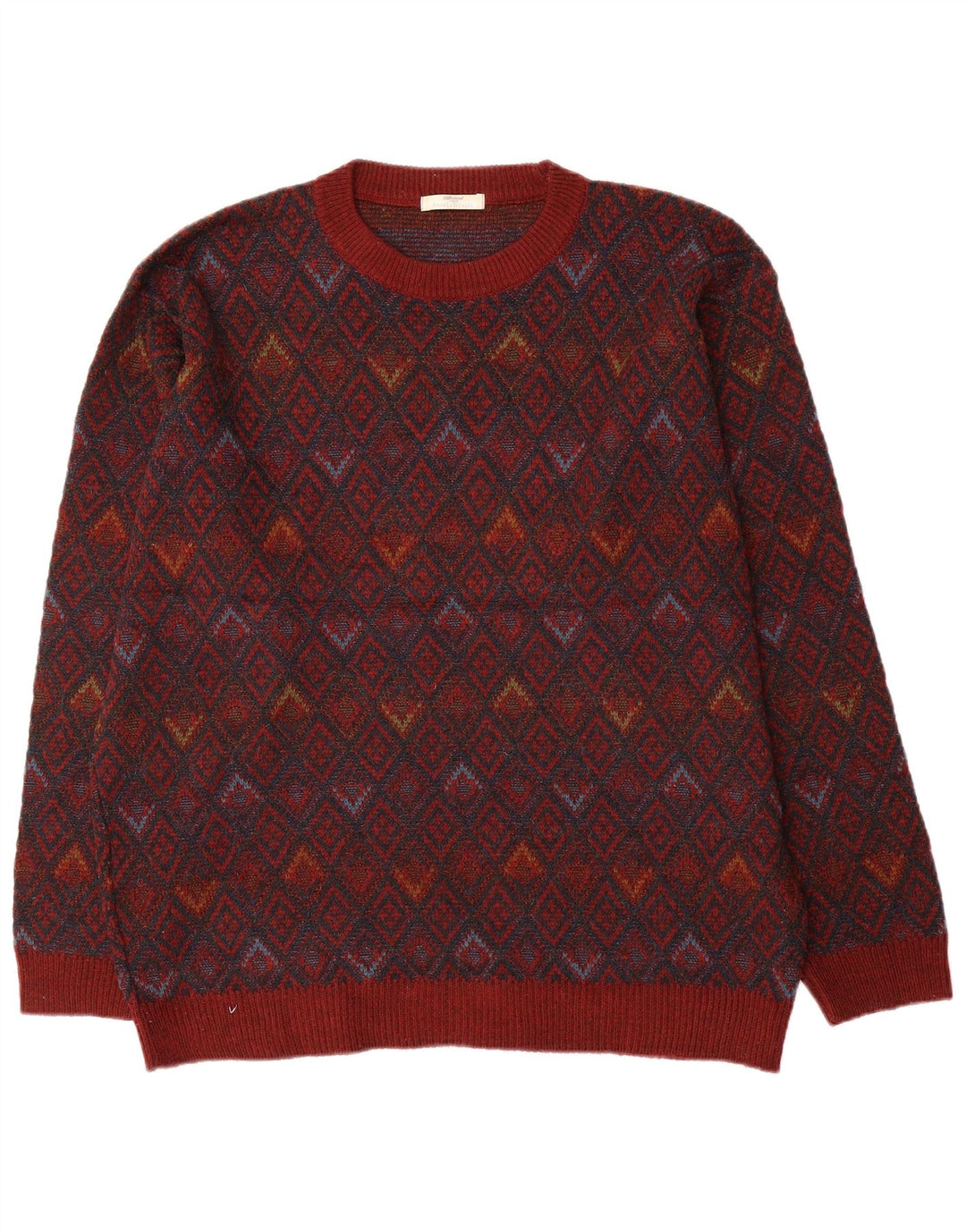 Marks & Spencer Herre sweater med rund hals, stor rød geometrisk akryl