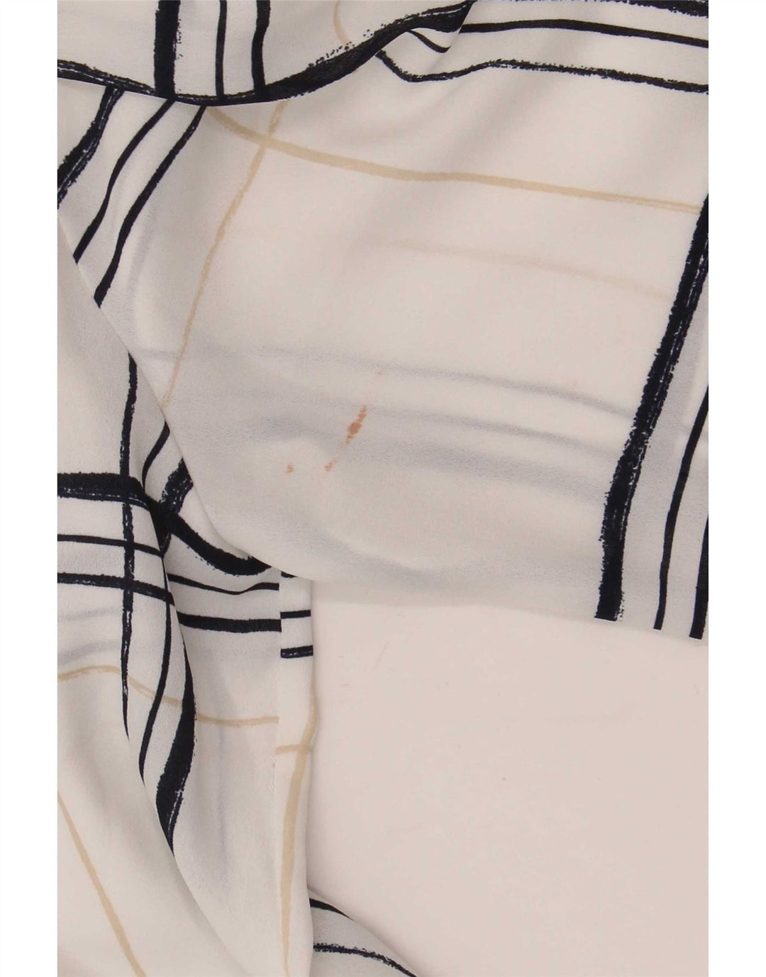 Marks & Spencer Dame Oversized Skjorte UK 10 Small White Plaid Polyester