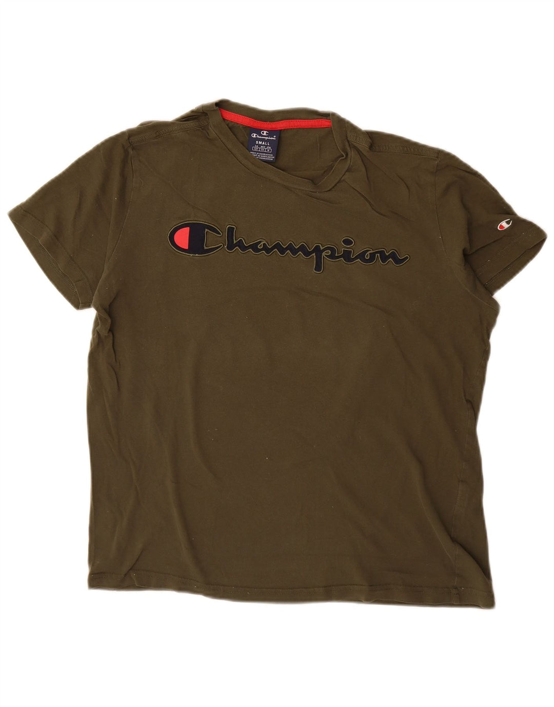 Champion Kvinder Oversized Grafisk T-Shirt Top UK 10 Small Khaki