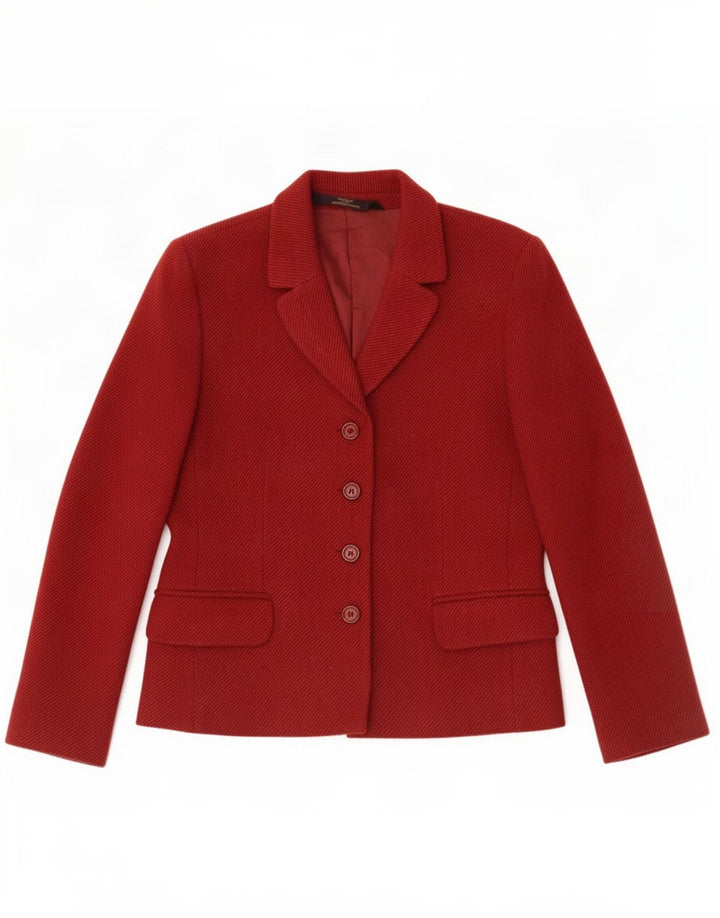 Marks & Spencer Dame Petite 4-knaps blazerjakke UK 10 Small Burgundy