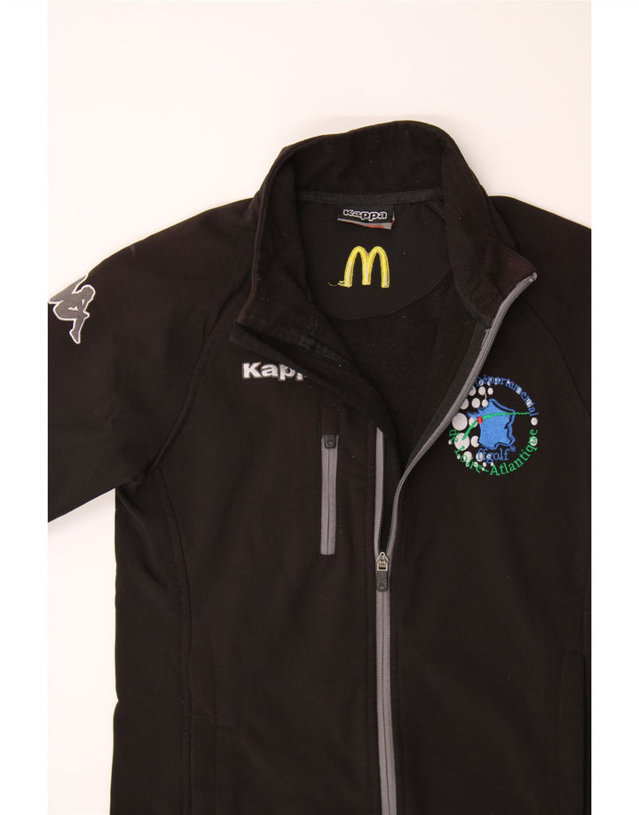 KAPPA Boys Graphic Tracksuit Top Jacket 11-12 Years Black Polyester Vintage Kappa and Second-Hand Kappa from Messina Hembry 