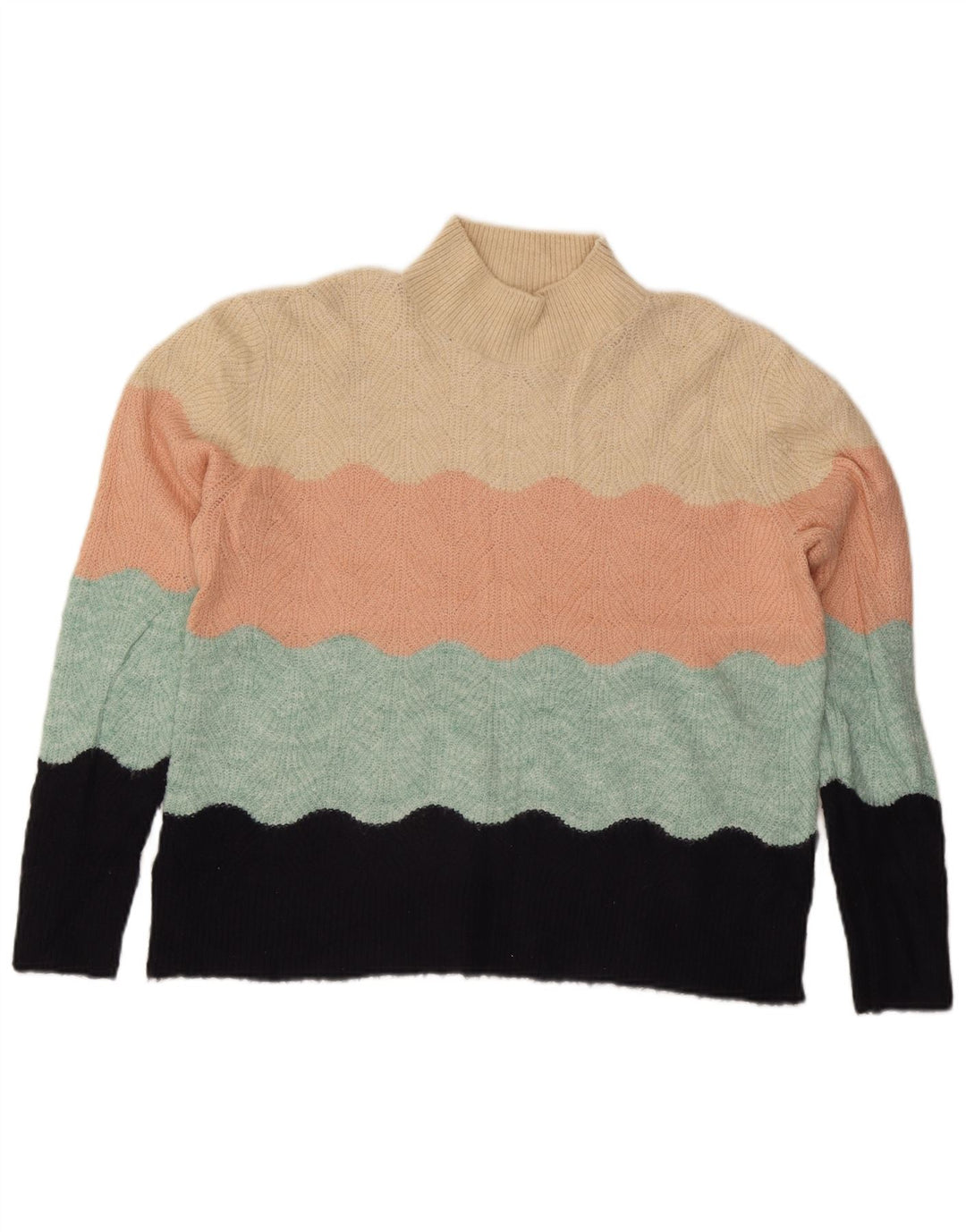 Oasis Dame Turtle Neck Jumper Sweater UK 16 Stor Flerfarvet