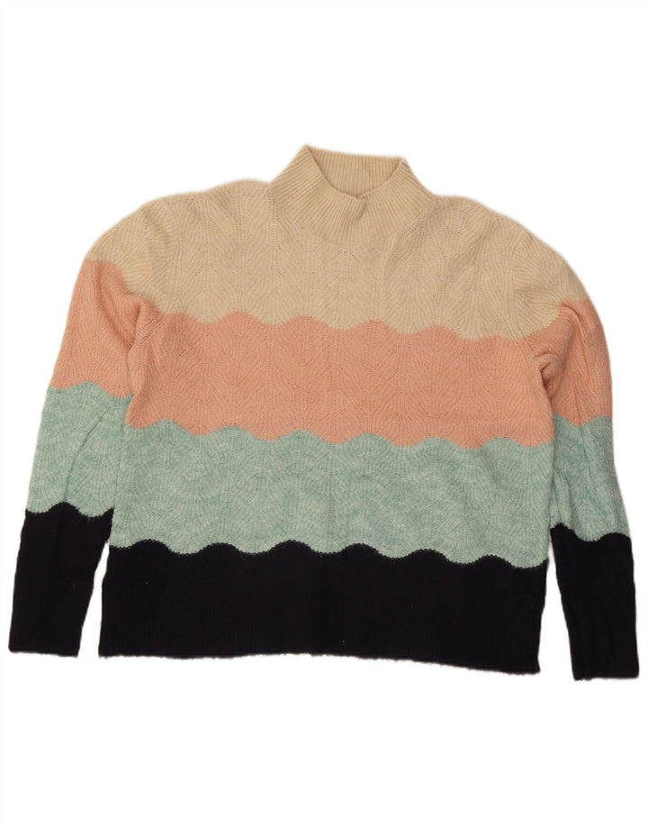 Oasis Dame Turtle Neck Jumper Sweater UK 16 Stor Flerfarvet