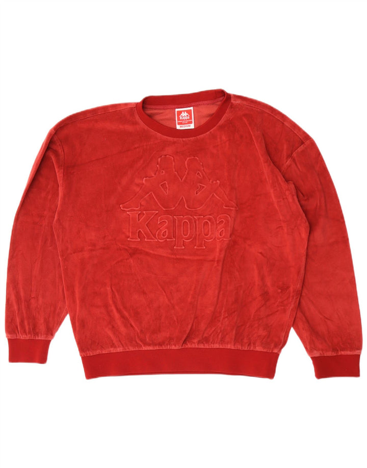 Kappa Dame Grafisk Oversized Sweatshirt Jumper UK 14 Medium Maroon