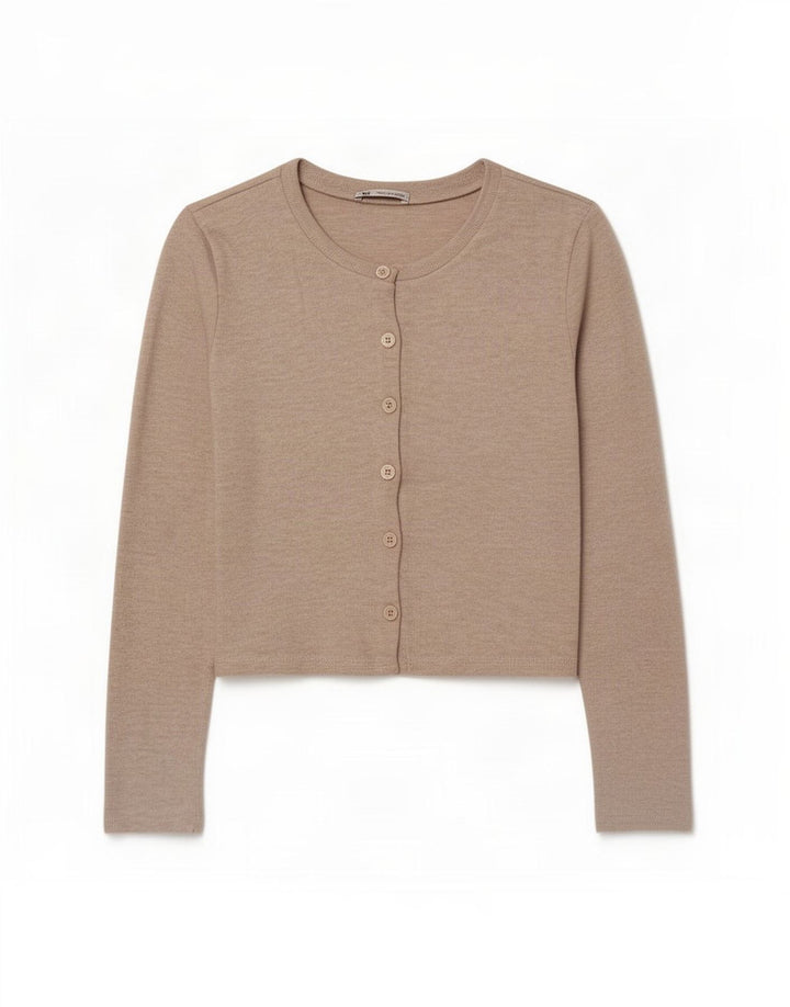 Zara Womens Crop Cardigan Top UK 14 Large Grå Polyester