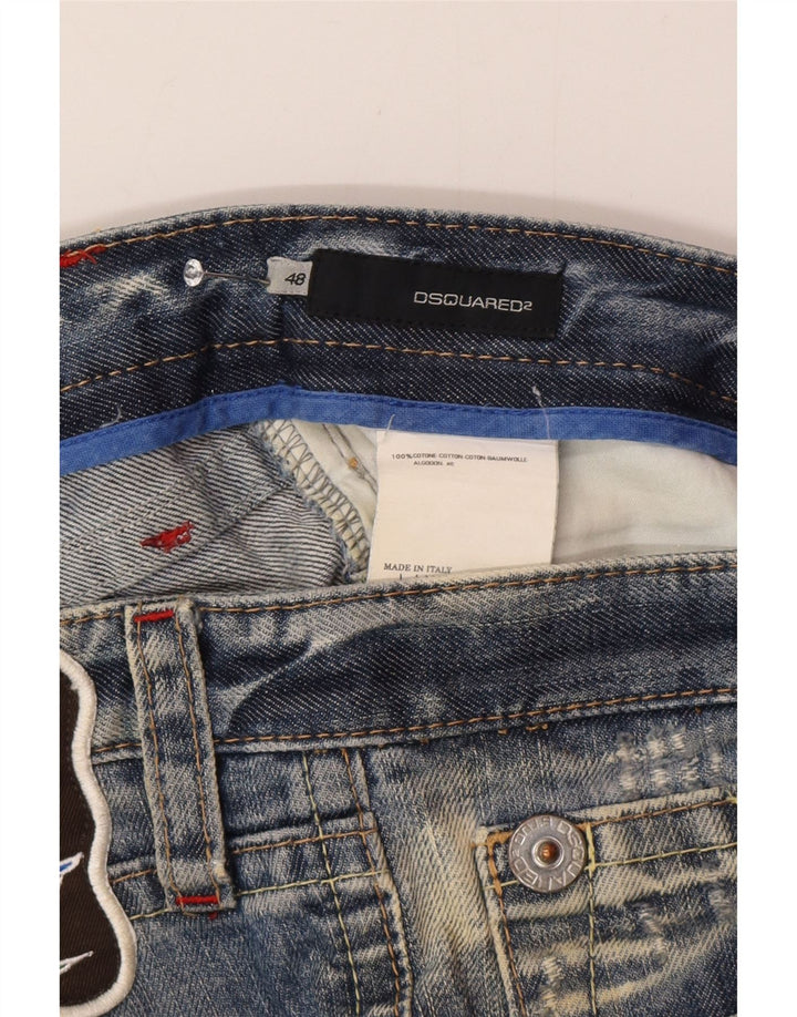 Dsquared2 Kvinder Distressed Slim Jeans W32 L32 Blå Bomuld