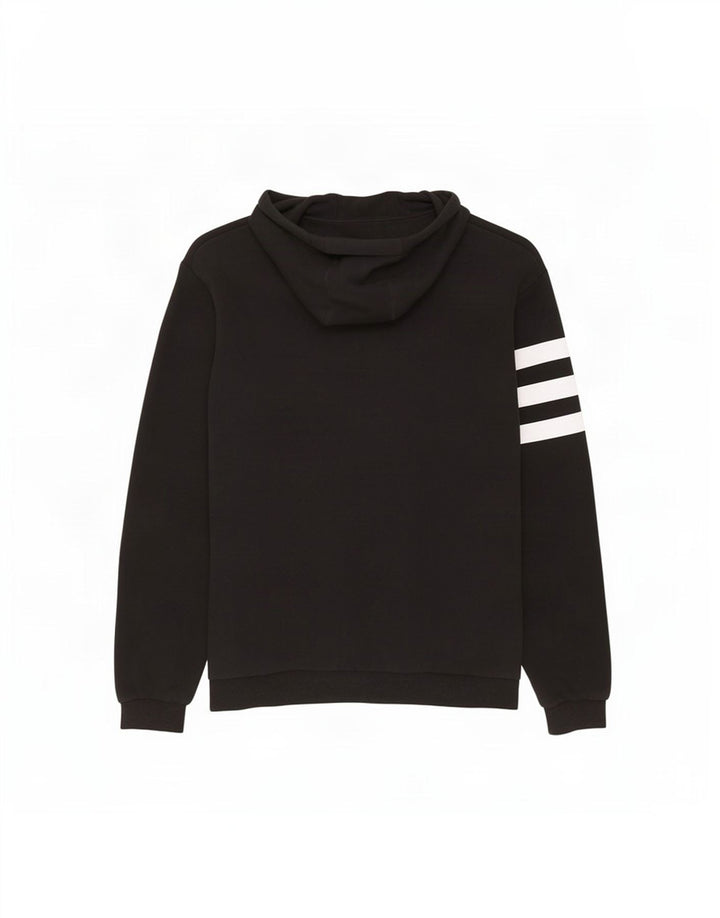 Adidas Tre Stripes grafisk hættetrøje med lynlås til mænd mellem sort bomuld