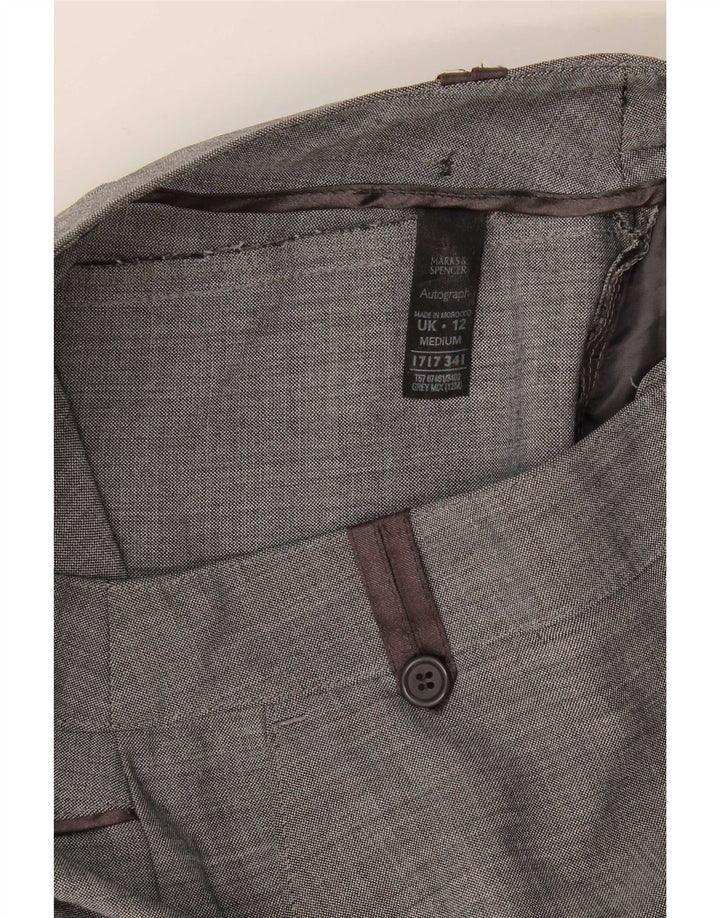 Marks & Spencer Dame Capri Bukser UK 12 Medium W32 L22 Grå Polyester