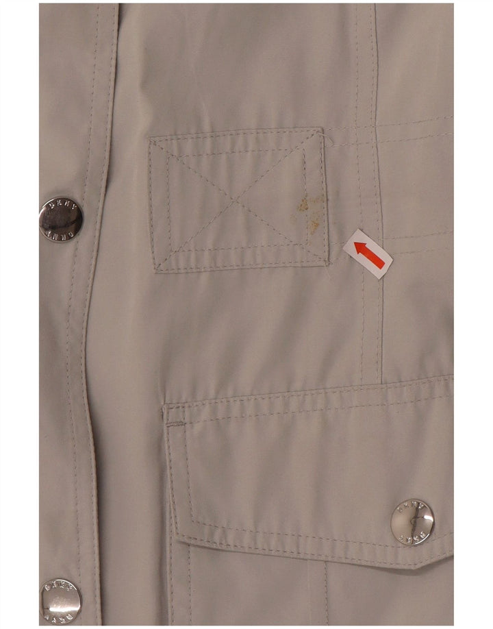 Dkny Womens Trench Coat UK 14 Medium Grå Polyester
