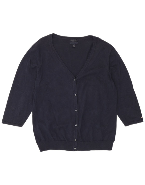Tommy Hilfiger dame cardigan sweater med 3/4 ærmer UK 20 2XL marineblå