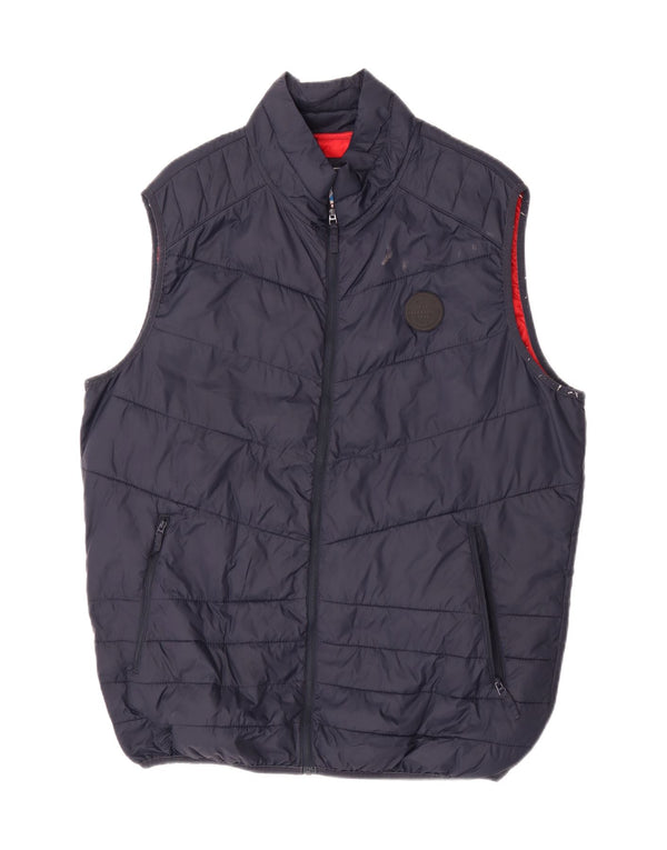 Jack & Jones Polstret Gilet UK 42 XL Marineblå nylon til mænd