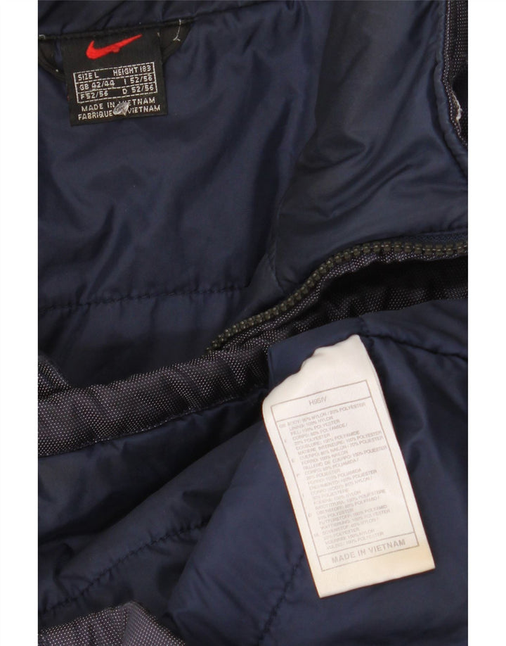 Nike Herre Windbreaker Jacket UK 42/44 Large Navy Blue Nylon
