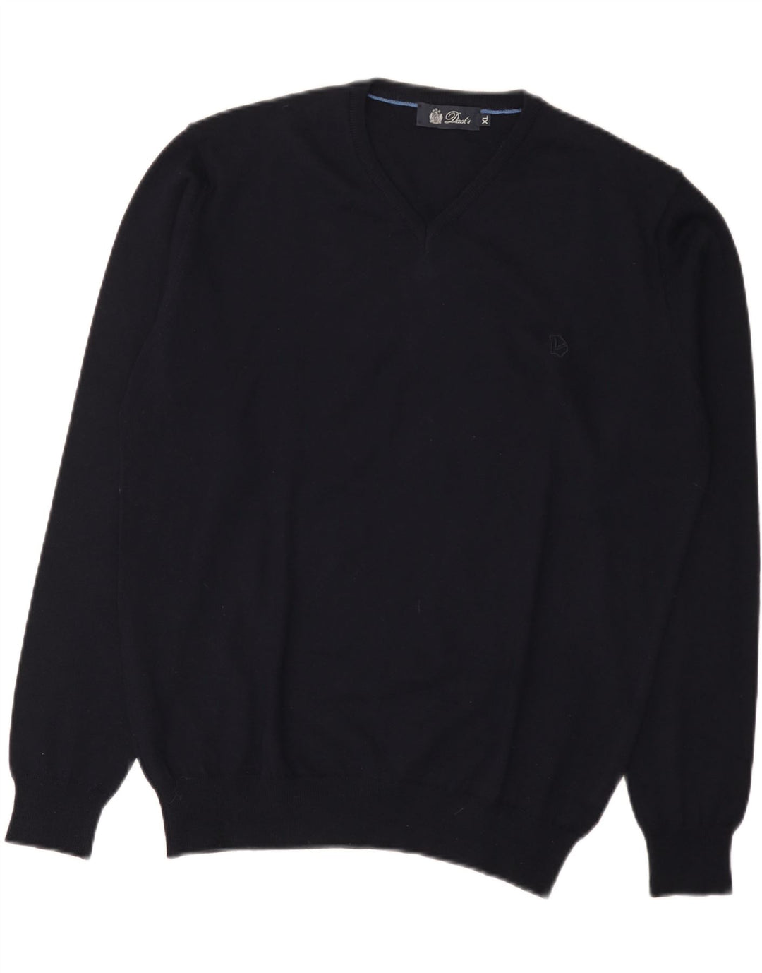 Dacks herre V-hals sweater XL marineblå uld