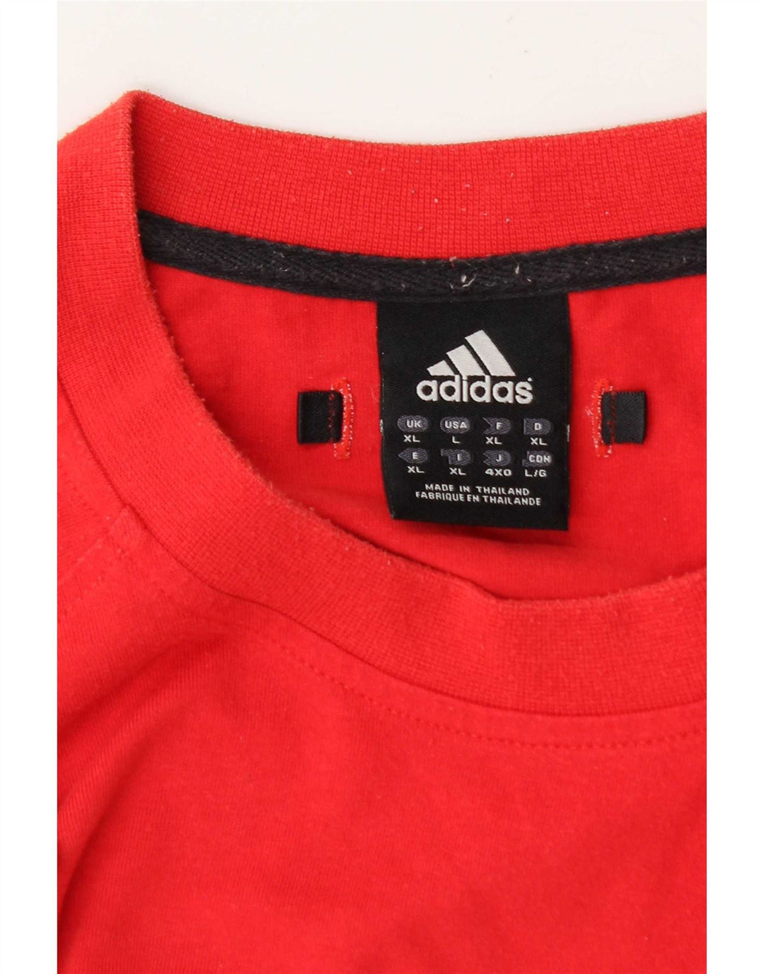 Adidas Herre T-Shirt Top XL Rød Colourblock