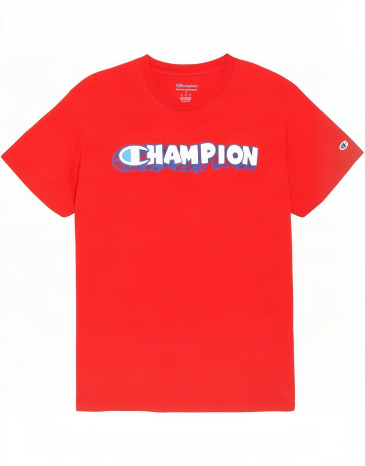 Champion Herre grafisk T-shirt top lille rød bomuld