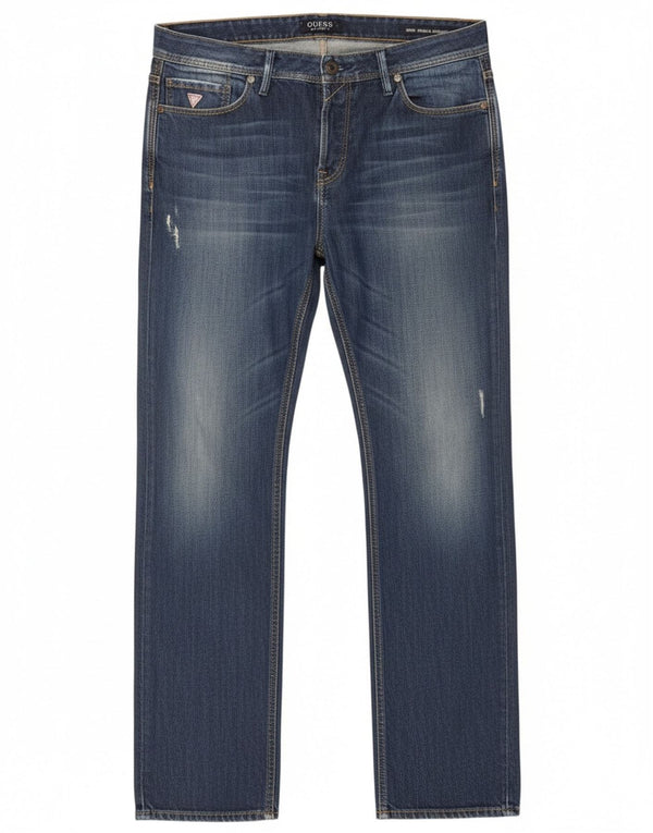 Guess Herre Rebel Regular Straight Jeans W34 L34 Blå