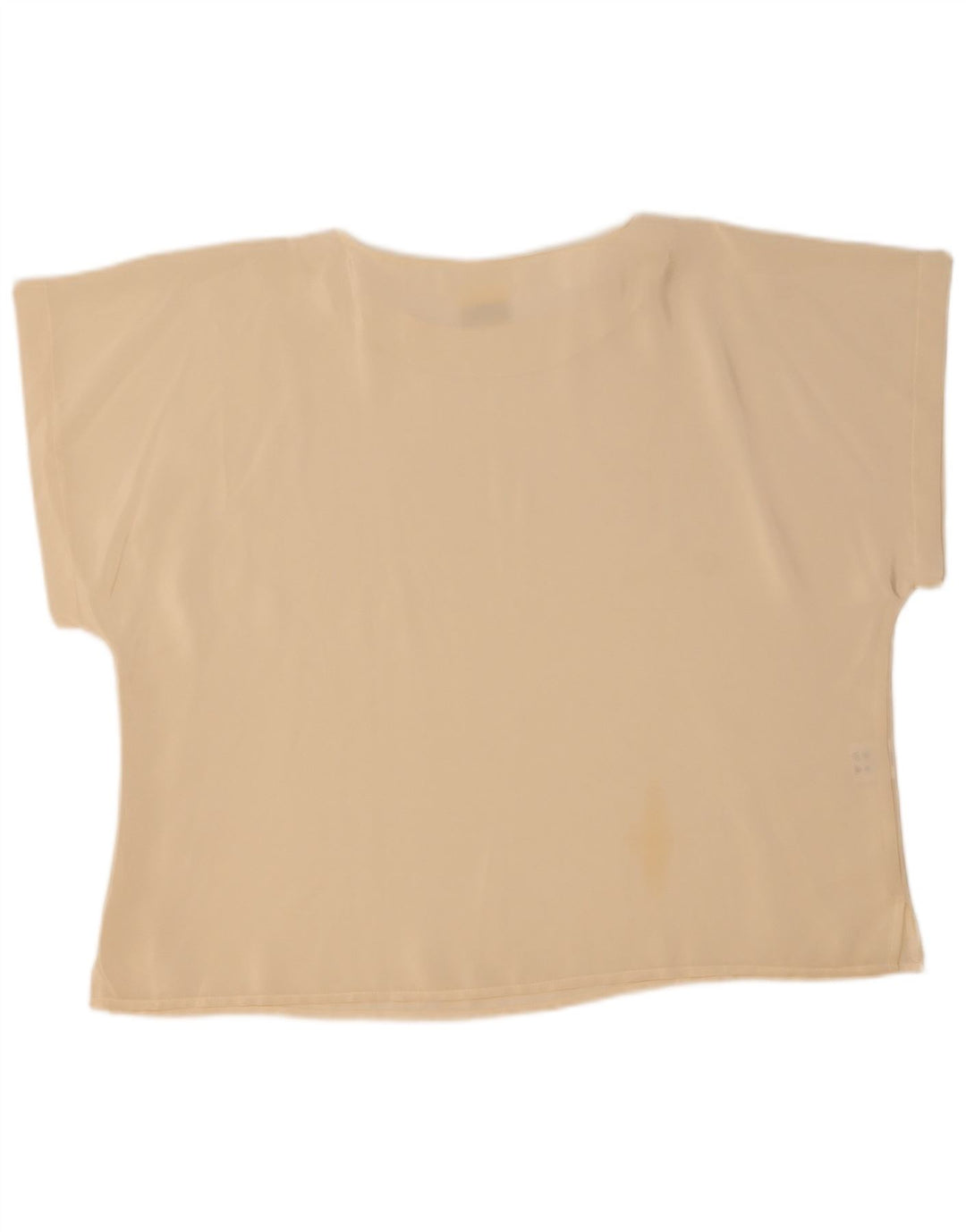 Vintage Dame T-Shirt Top UK 22 2XL Off White Polyester
