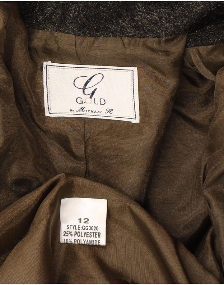 Guld af Michael H Dame Loose Fit Overfrakke UK 12 Medium Green Wool