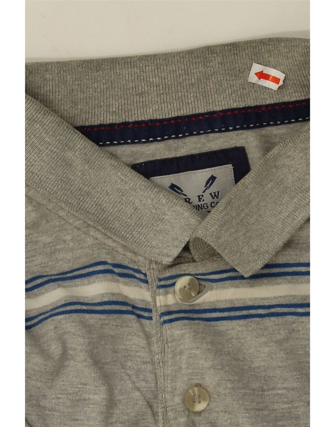 Besætningsbeklædning Herre poloshirt mellemgrå stribet bomuld